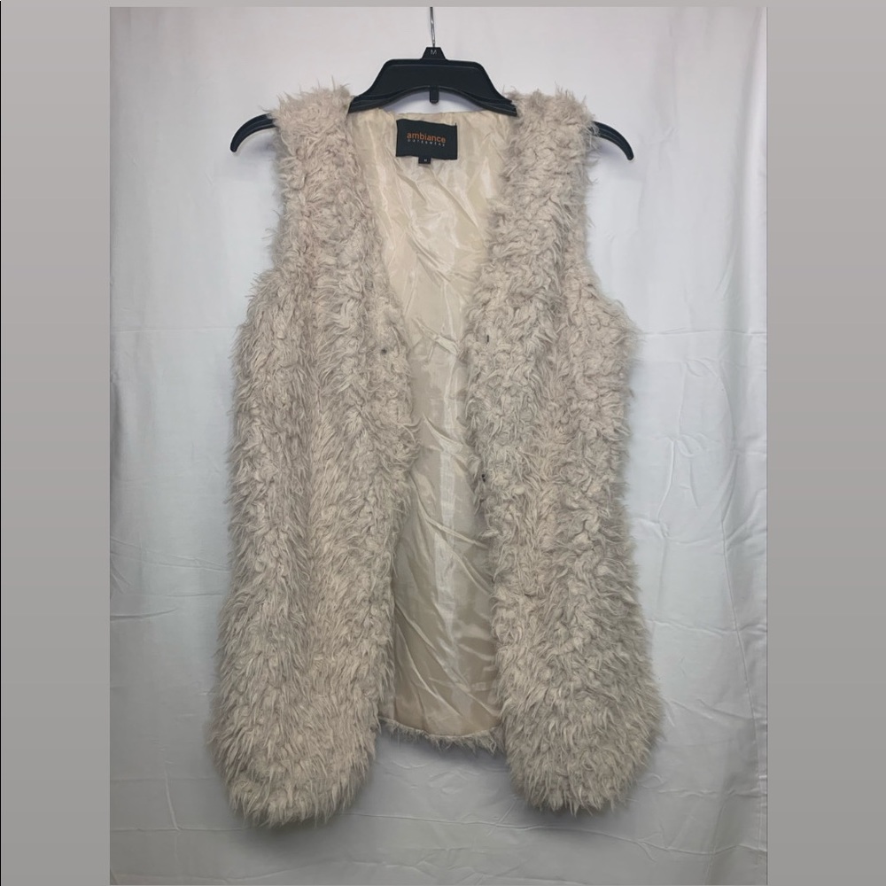 Fur Furry Warm Sweater Vest Medium Dusty Rose